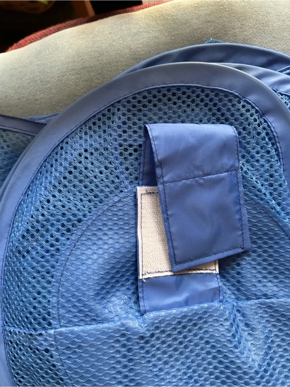 Blue Hanging Mesh Closet Organizer - Home Storage & Organization-hook/eye on rod
